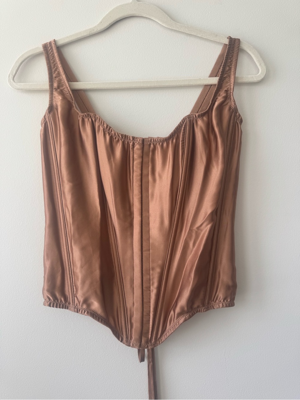 NWT Victoria’s Secret Silk Copper Brown Corset Top Renaissance Sz M DD